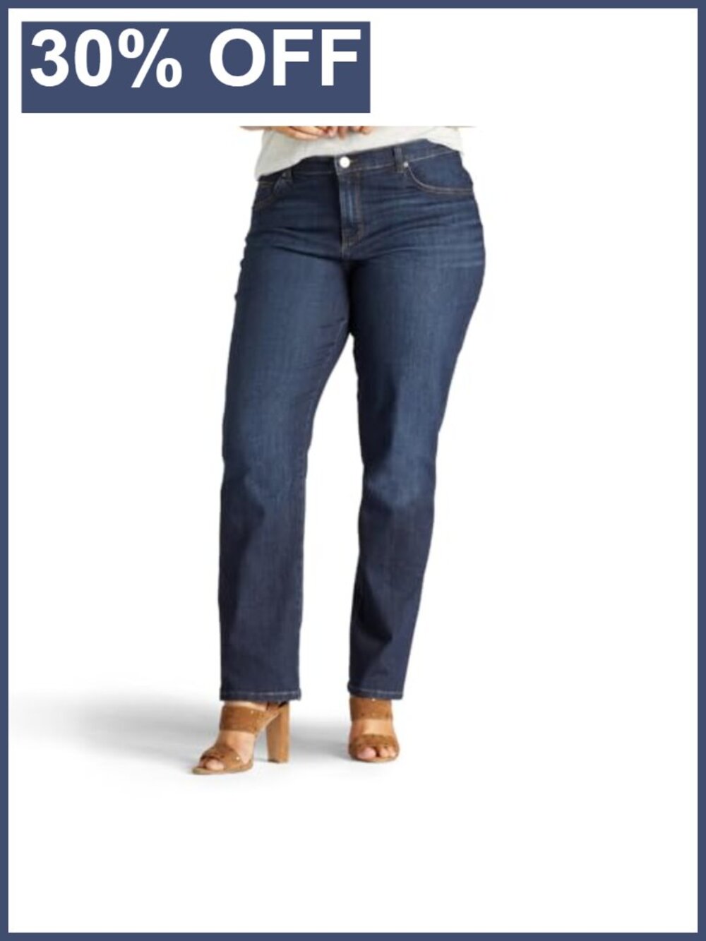 Plus Size Relaxed Fit Straight Leg Jeans Mid Rise Flex Stretch